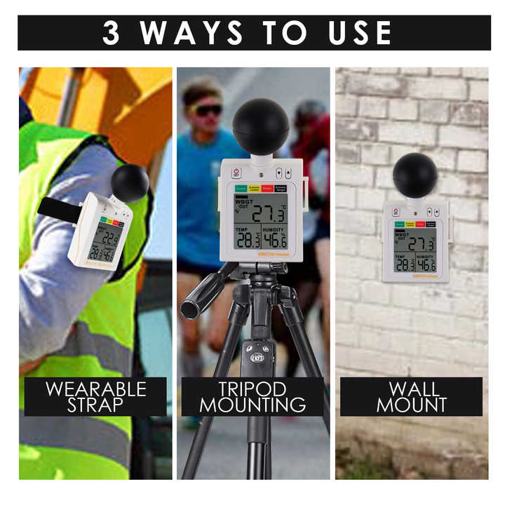 Heat Stress Meter with Programmable Dangerous Level Audible Alarms