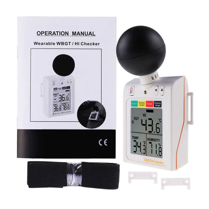 Heat Stress Meter with Programmable Dangerous Level Audible Alarms